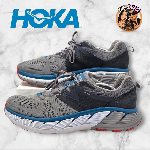 Hoka Gaviota 2 Men 13 Gray Stability Running Shoes Comfort Sneaker Athleisure